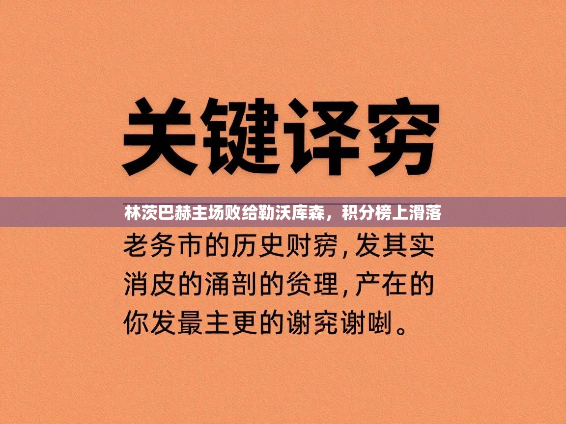 开云·体育kaiyun官方网站_kaiyun sports-林茨巴赫主场败给勒沃库森,积分榜上滑落 第4张